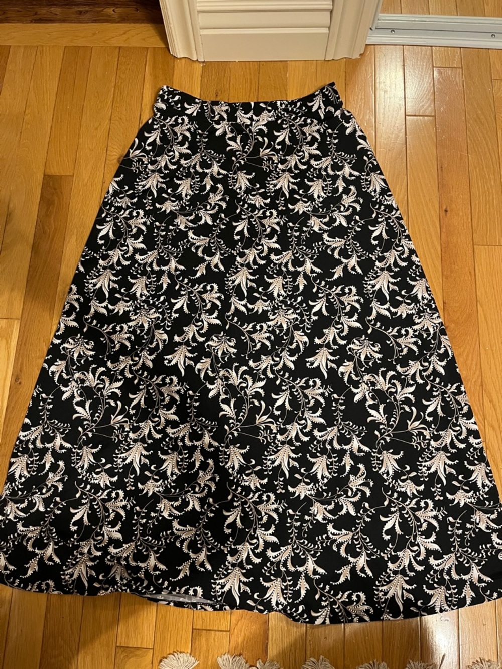Vintage black floral maxi skirt